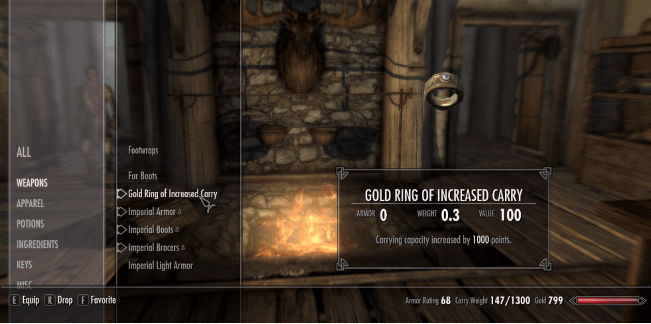 how to increase carry weight skyrim console